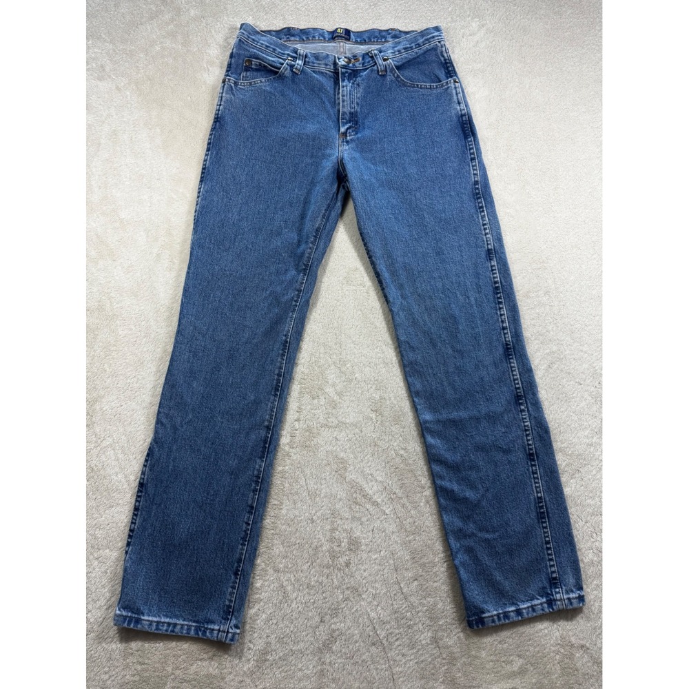 Wrangler Mens 47MWZ Regular Fit Premium Performance Blue Jeans 32x32 Meas: 33x33
